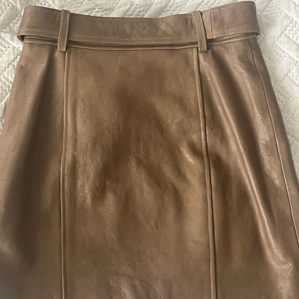 KHAITE Taupe Luna Leather Skirt - Picture 6 of 6